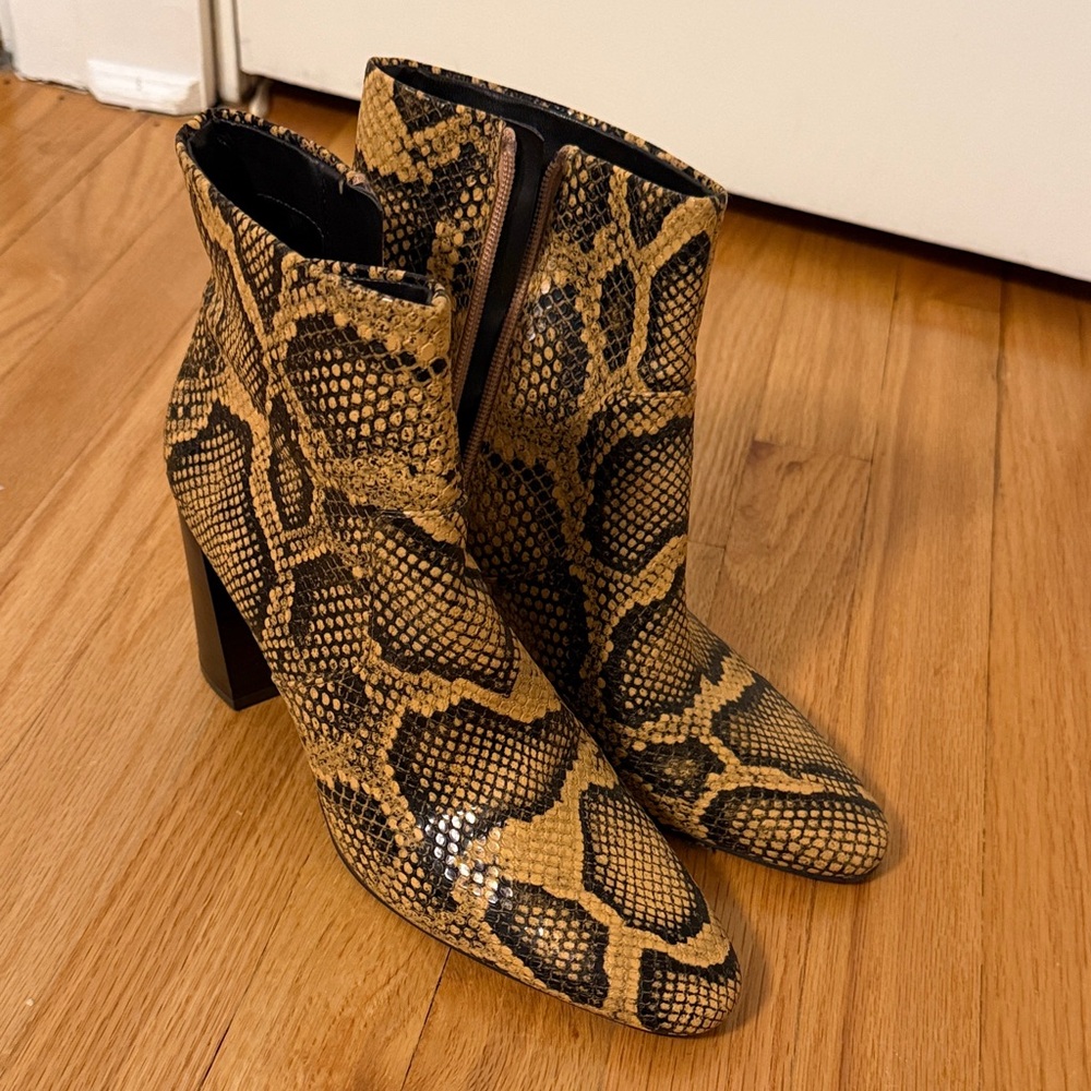 Snakeskin Ankle Booties